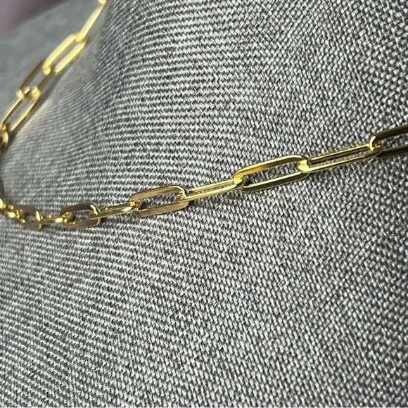 Authentic LV HEART PAPERCLIP NECKLACE Initial Charm NEW 18” 18K Gold 925 Silver - Picture 7 of 13